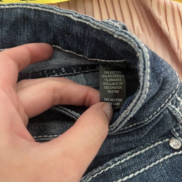 Cato Bootcut Jeans Size 12 Rhinestone Cross Studded Back Pocket Bling - Picture 8 of 8